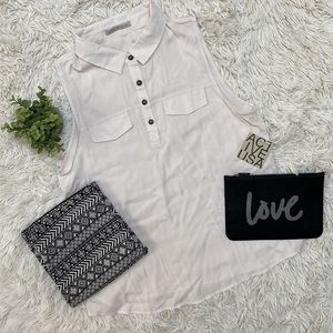 Active USA Sleeveless Collared Blouse 💗 Ivory